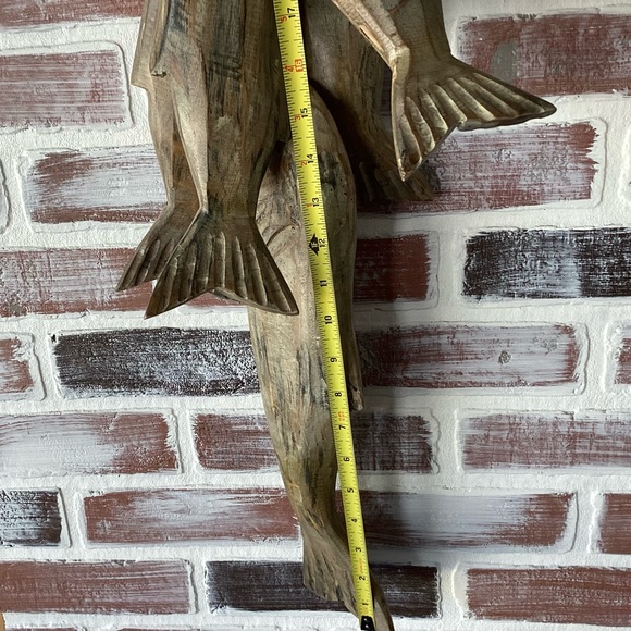 🟠 Solid Wood Fishermen’s Combo - Gone Fishing Sign & 5 Carved Fish Catch - Picture 10 of 11